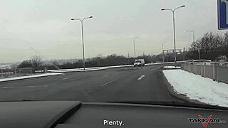 Busty Spanish Babe Cheated and Fucked Hard in Van