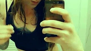 Miniskirt Transsexual Enjoys Revealing Herself In Stockings And Panties.