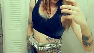 Miniskirt Transsexual Enjoys Revealing Herself In Stockings And Panties.