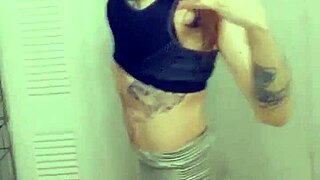 Miniskirt Transsexual Enjoys Revealing Herself In Stockings And Panties.