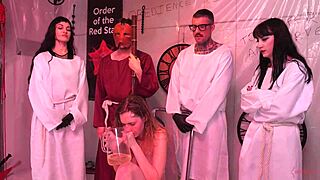 Submissive teen rides hard in intense session