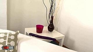 Gorgeous young russian brunette enjoys intense pleasure