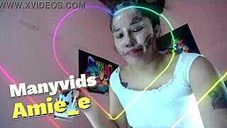 Asian slut destroys face with spit in extreme deepthroat session