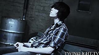 three young 18+ gays start with kissing and masturbation before blowjobs and hardcore anal pounding with monster cocks