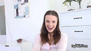 Sensual teen 18+ie blows penis in pov and gets spread twat shagged