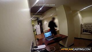 Curly Black Babe Stripped And Fucked Hard By Fake White Agent