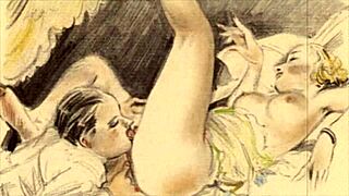 Curious About Vintage Erotic Drawings in Retro Anime Style?