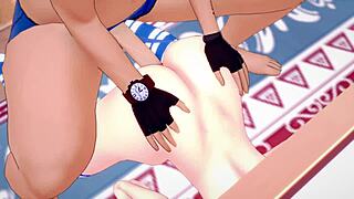 tv woman in bikini, stuck under bed, craving wild action