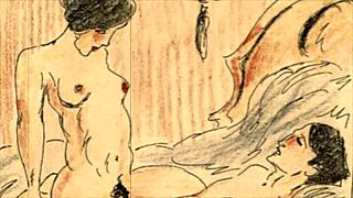 Curious About Vintage Erotic Drawings in Retro Anime Style?