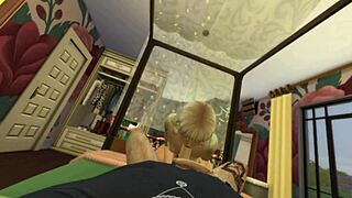 i love how this alternative couple rides and blows in pov hentai style, ending with cumshot