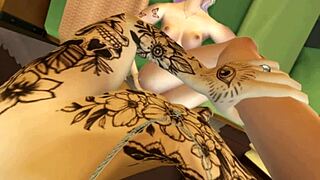 i love how this alternative couple rides and blows in pov hentai style, ending with cumshot