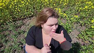 damn, giving a pov outdoor blowjob as a chubby cutie with big tits and juicy nipples is hot