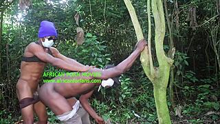 hot tourist fuck in open air under woods