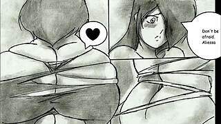 giantess expands her massive tits and ass in this animated hentai comic