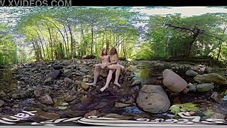 Ana Molly And Belle Finger Each Other Outdoors!