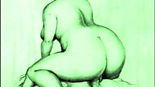 i love this vintage erotic illustration, it's so cool