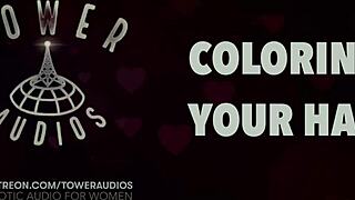 Listen to this erotic audio while coloring your hair, with dirty talk for women.