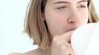 Young Looner Babe Skillfully Blows and Pops Her First Balloon