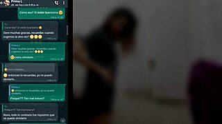 whatsapp with cousin gets hot in room