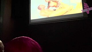 facial at the adult movie theater with bent over ebony teen pussy licking