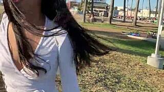 Petite angel avery black flashes and gets fucked on social media with monster cock