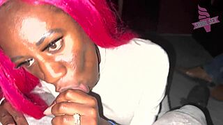 facial at the adult movie theater with bent over ebony teen pussy licking