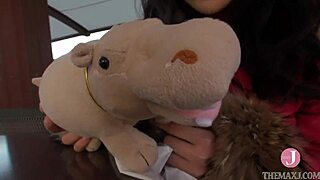 Sucking Cock Deep and Hard on All Fours with Vacuum Blowjob Deep-Throat and Tit-Job