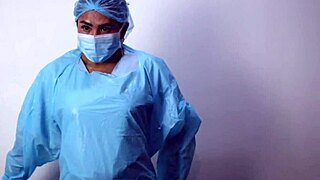 Medical glove fetish ASMR by Dominafire takes control in hospital setting. Nurse dominates patient!