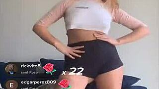 wow, check these bouncing blonde titties in tight shorts 😍