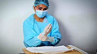 Medical glove fetish ASMR by Dominafire takes control in hospital setting. Nurse dominates patient!