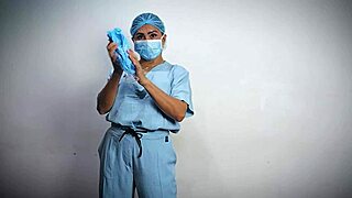 Medical glove fetish ASMR by Dominafire takes control in hospital setting. Nurse dominates patient!