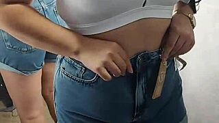 Dressing Room Fun with Jewelry Plug in Tight Spot