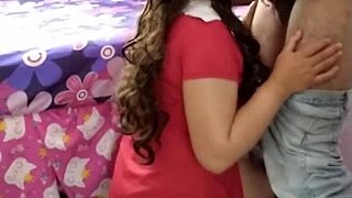 Mexican teen spies on uncle fucking sister secretly at home