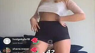 wow, check these bouncing blonde titties in tight shorts 😍