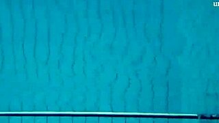 This horny teen strips naked by the pool to flaunt her tight european body in public