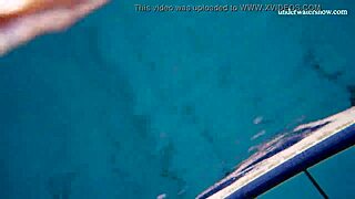 This horny teen strips naked by the pool to flaunt her tight european body in public