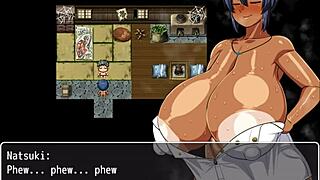 tanned natsuki in hentai game ep 38 gets pounded hard. cum pours deep in her womb during wild blowbang.