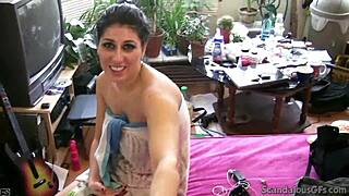 Beautiful brunette gets a rough fuck and a facial