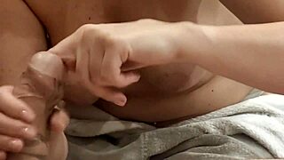 My girlfriend is fingering my urethra and jerking me off in close-up!