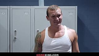 Hey, wanna see interracial gay anal in the locker room with jock straps on with Isaac X and Jake Waters?