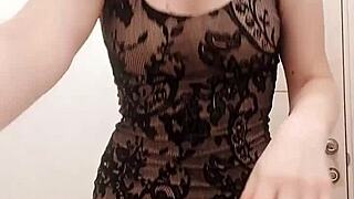 Milf In Dress Sucks Dildo And Caresses Wet Pussy In Restroom