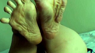 Jade Vixen Slips Off Black Hose, Showing Wrinkled Feet in Nylon Stockings. Teasing Toes and Leggings Drive Wild Vibes!