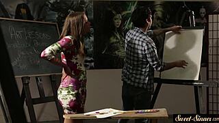 teen babe bent over in classroom doggystyle