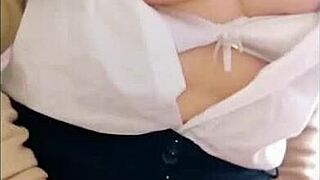 Student uses teacher as dildo, jumps on him for multiple orgasms, wakes him with moans.