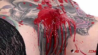 Marie Bossette Touches Herself While Being Tattooed