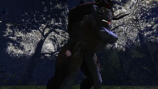 restless night furry yiff in forest, bent over riding big ass 😍