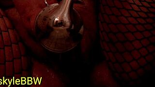 Itskyliebbw indulges in bbw shower play wearing fishnets, masturbating like a slut in the bath.