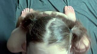 Damn! Curvy Teen Kneels for Massive Facial After Sloppy Deepthroat!