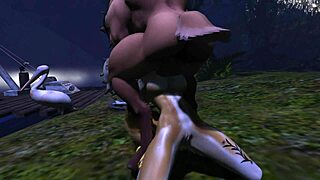 restless night furry yiff in forest, bent over riding big ass 😍
