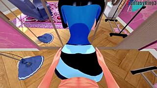 gwen tennyson grown explores fantasy in front of mirror with pov and see-through